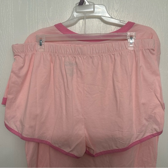 Coca-Cola Women's Pink Ringer T-Shirt and Lounge Pajama Set Size 2X 18W-20W - Picture 5 of 5